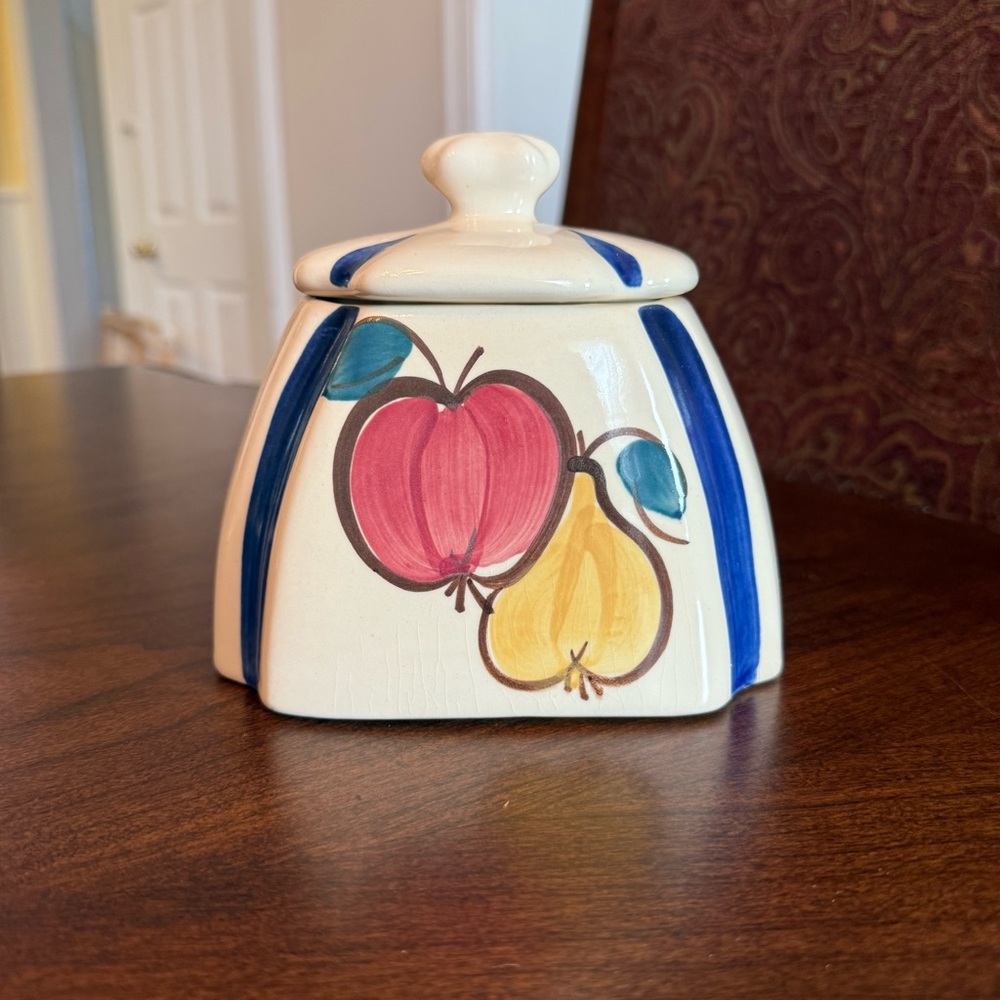 Vintage Purinton Pottery Canister Featuring the "Apple & Pear" Design